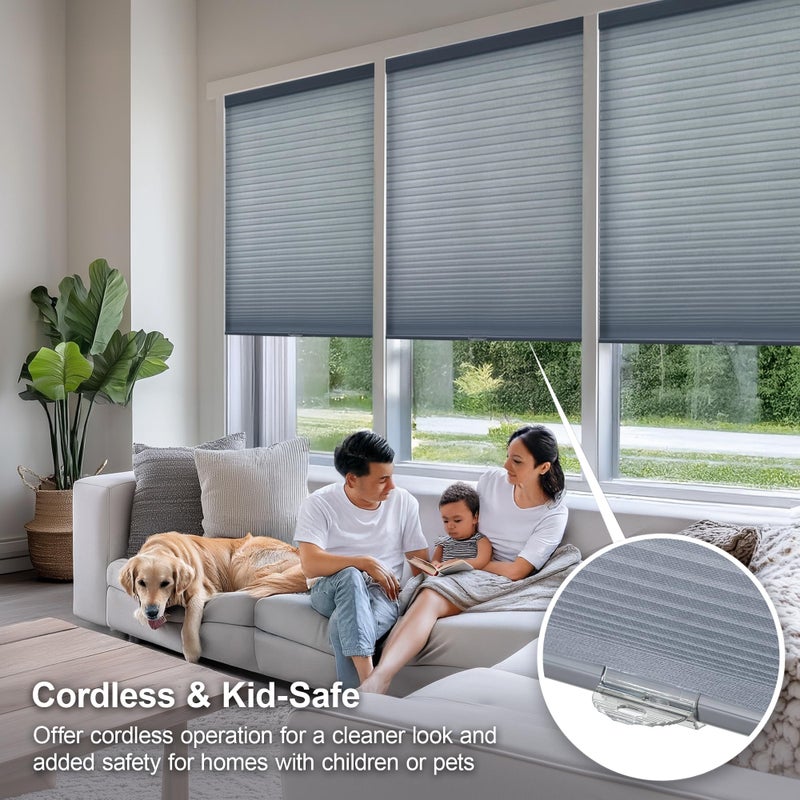 CHICOLOGY Cellular Shades , Window Blinds Cordless , Blinds for Windows , Window Shades for Home , Window Coverings , Cellular Blinds , Door Blinds , Morning Pebble, 30"W X 64"H - Image 4